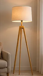 Lampadaire Trépied Chêne Clair
